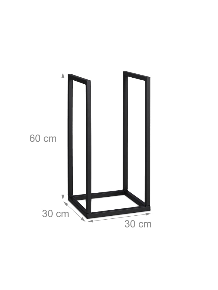 relaxdays Kaminholzregal in Schwarz - (B)30 x (H)60 x (T)30 cm günstig kaufen onesize