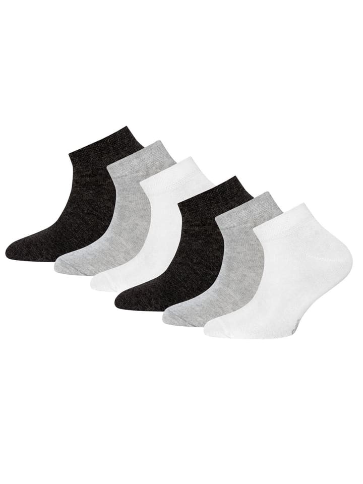 ewers 6er-Set Sneaker Socken 6er Pack Uni in schwarz-grau-weiß günstig kaufen