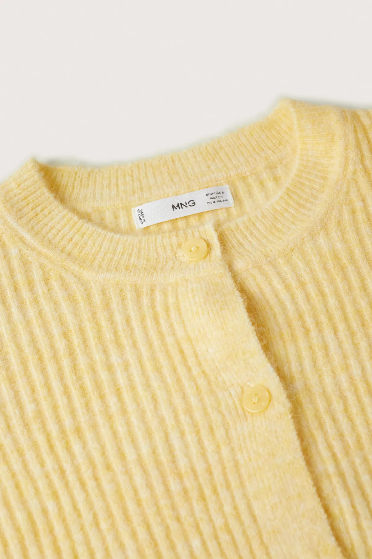 MANGO  Strickjacke - Gelb - Slim Fit