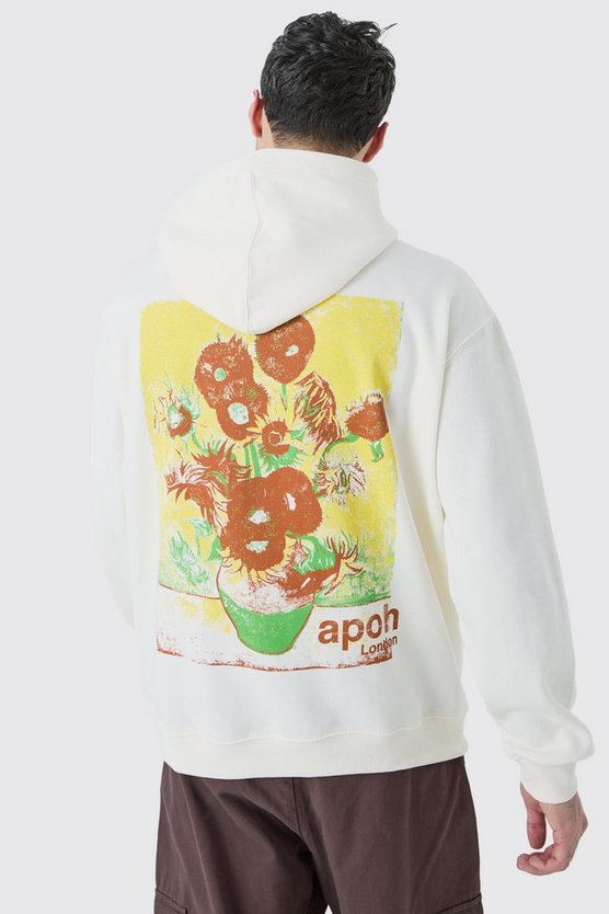 Oversize Hoodie mit lizenziertem Van Gogh Sunflowers Print