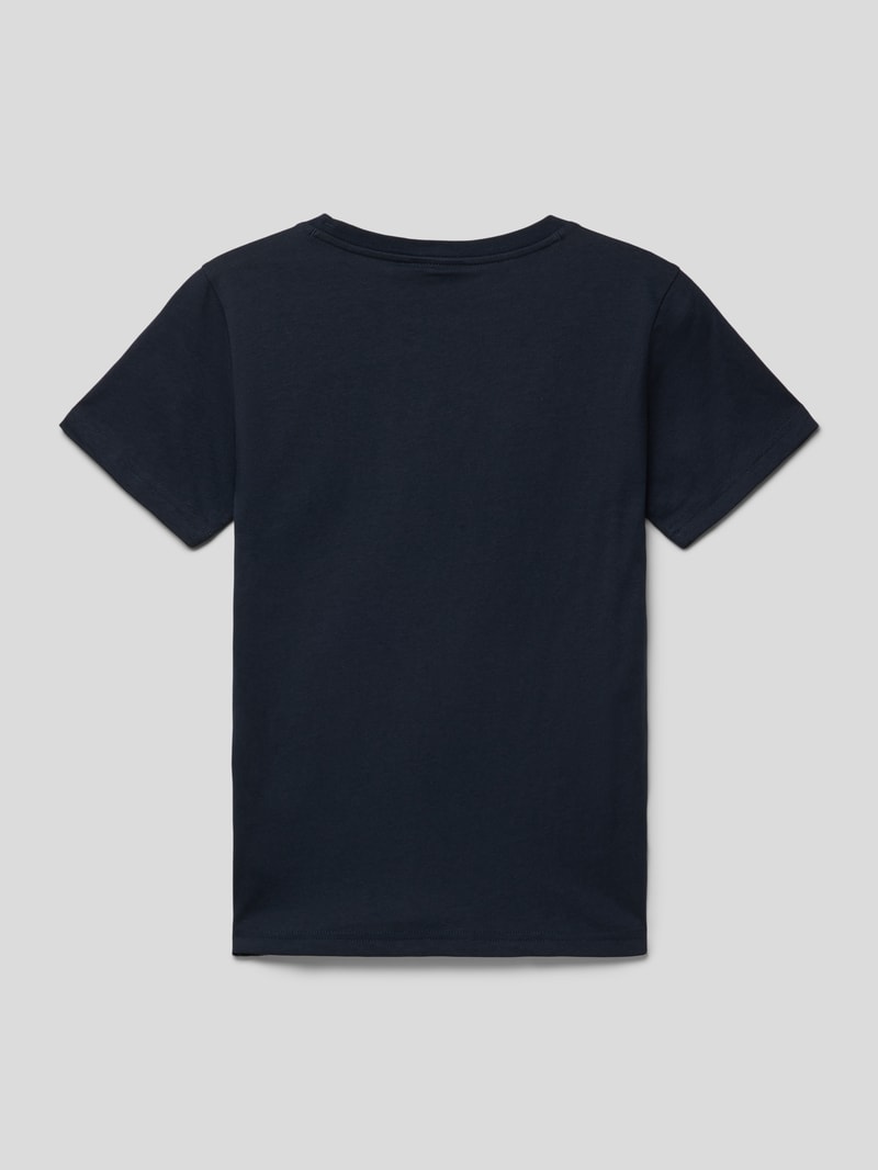 T-Shirt mit Label-Print in marineblau