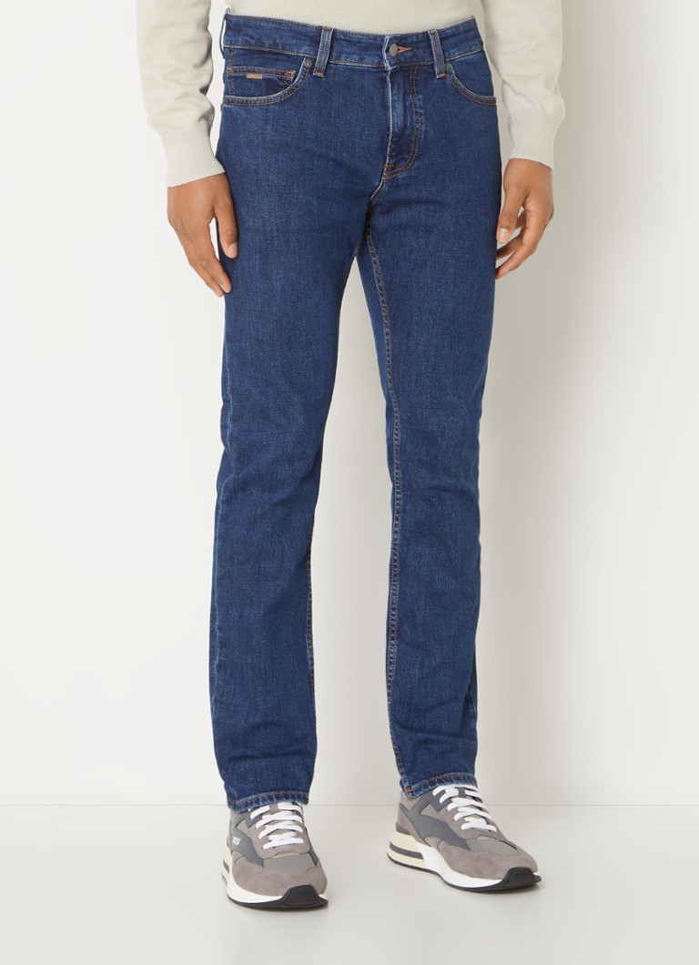 Blugi Hugo Boss Delaware Slim-Fit, Decolorare Închisă