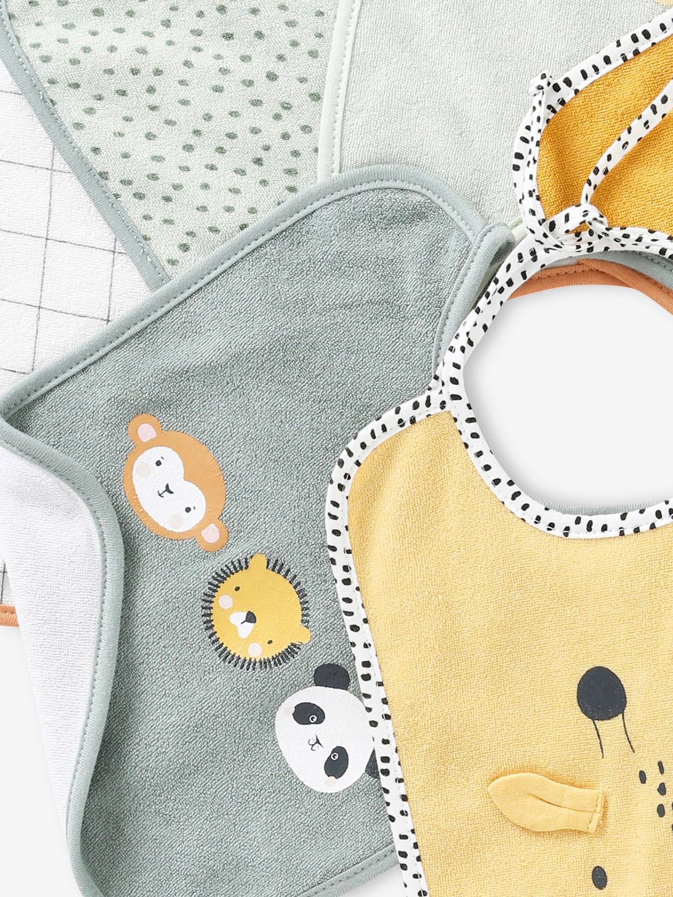 Vertbaudet 7er-Pack Baby Lätzchen Oeko-Tex - farblich sortiert pandafreunde