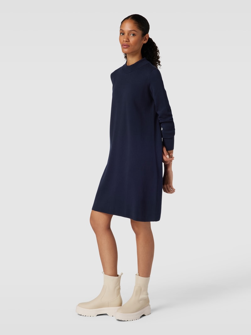 Strickkleid mit Stehkragen Modell 'FRIADAA' in marineblau