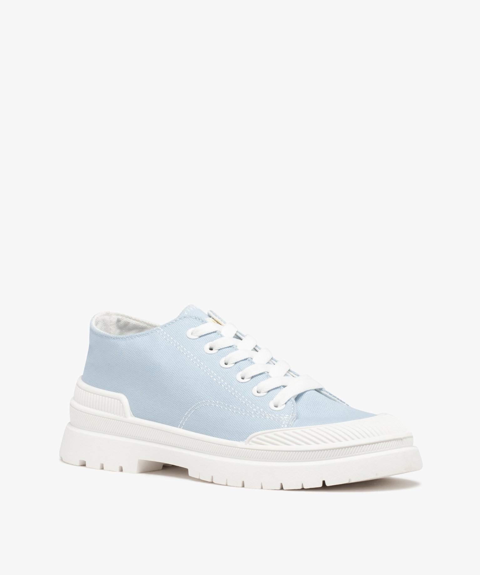 Baskets femme crantées en toile unie – Banana Moon bleu | GEMO