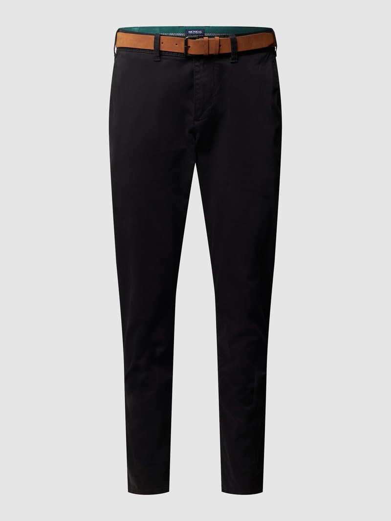 Hose mit Stretch-Anteil in gerader Passform in schwarz