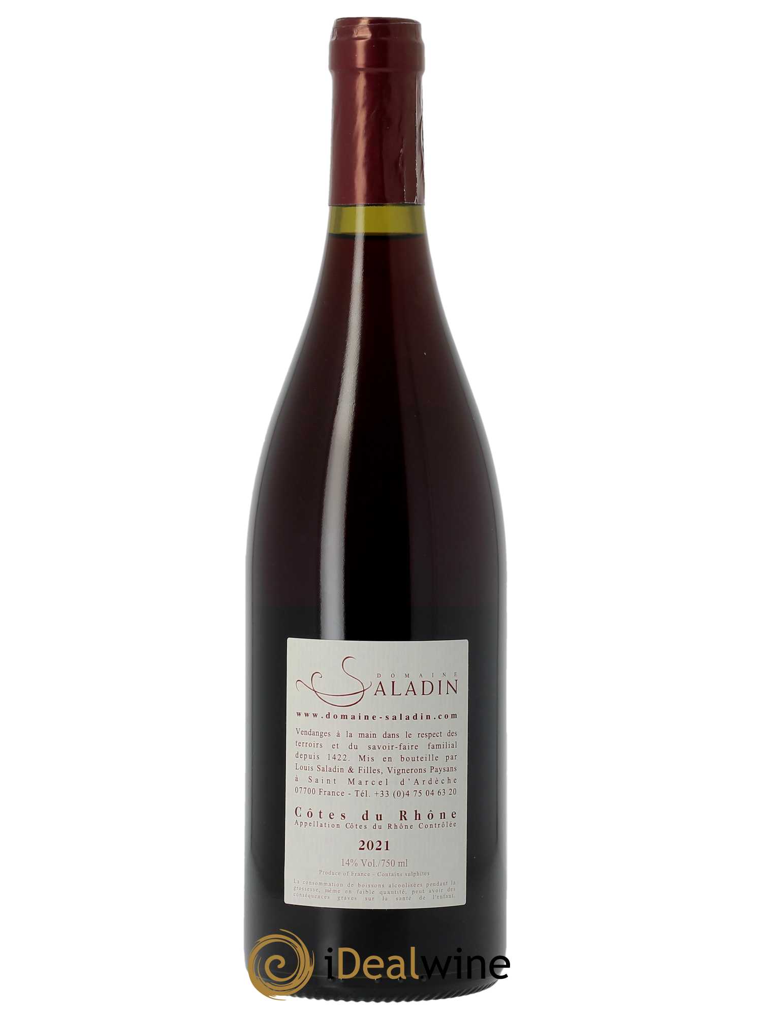 Côtes du Rhône Paul Domaine Saladin  2021 - Lot de 1 Bouteille