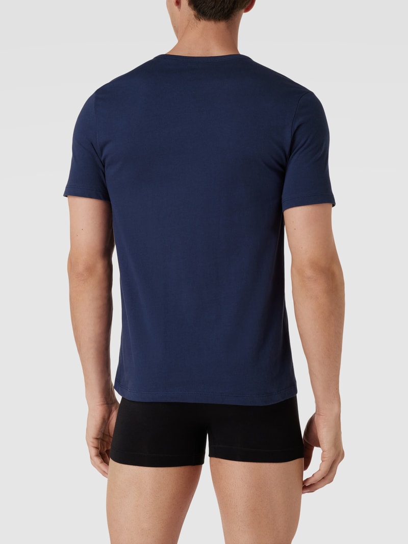 T-Shirt mit Label-Stitching im 3er-Pack Modell 'Classic' in dunkelgrau meliert