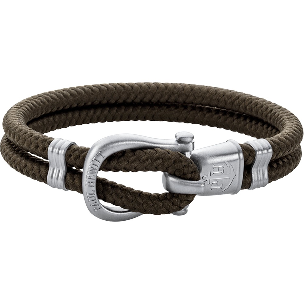 Paul Hewitt Bracelet Perlon/nylon, Acier inoxydable marron foncé Bracelet