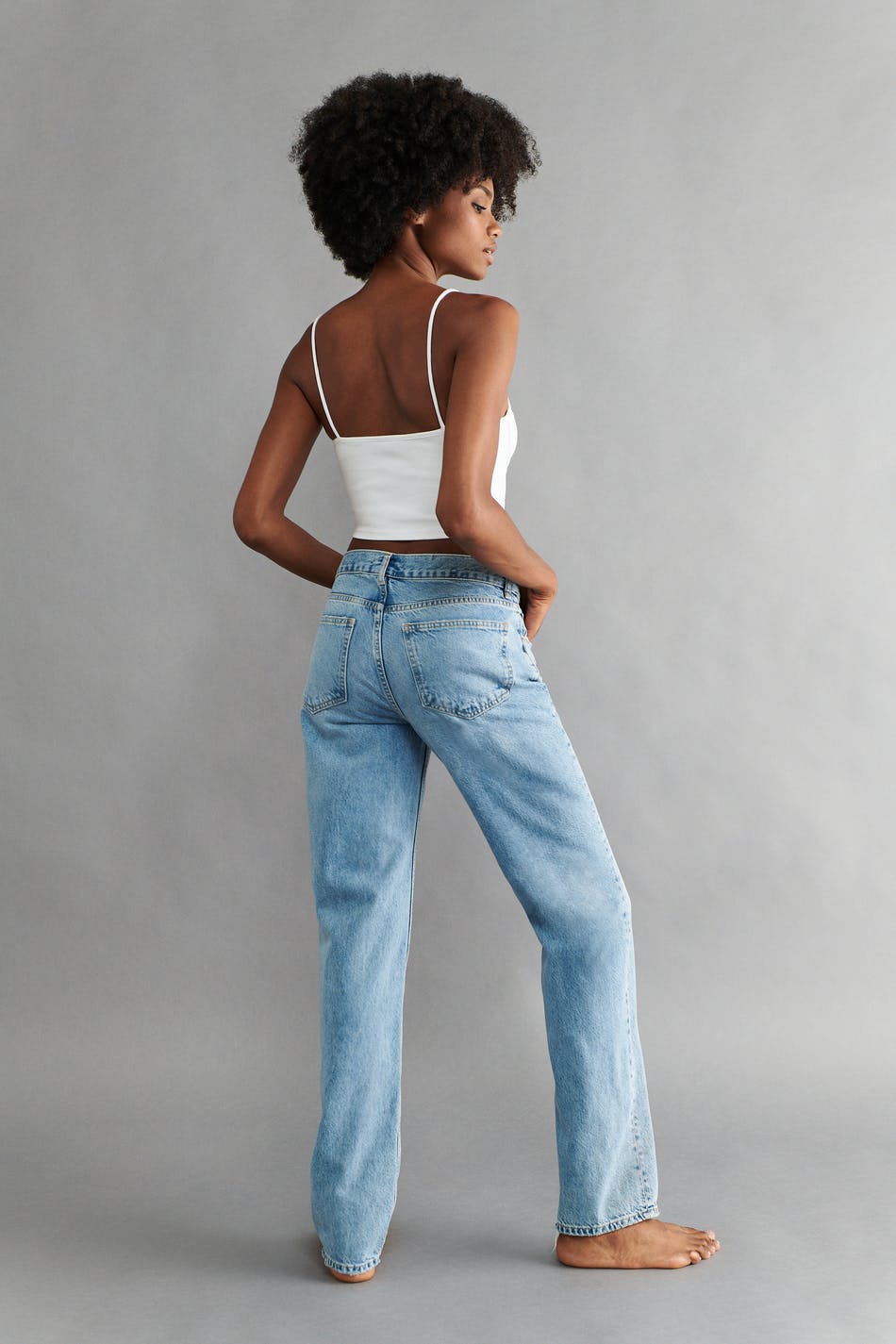 Low straight jeans