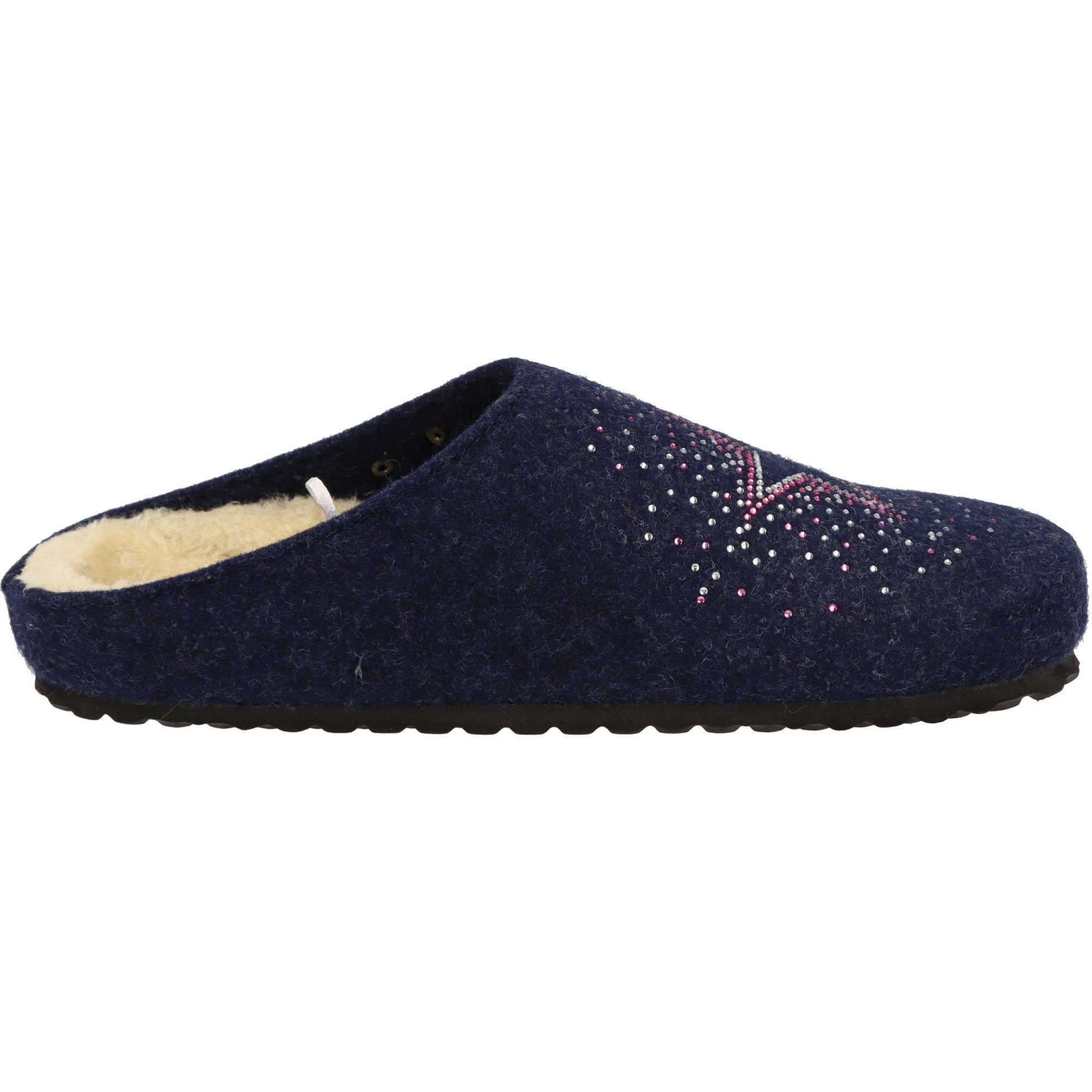 SUPERSOFT Damen 522-507 Glitzer Stern Filz gefüttert Pantoffeln Hausschuh