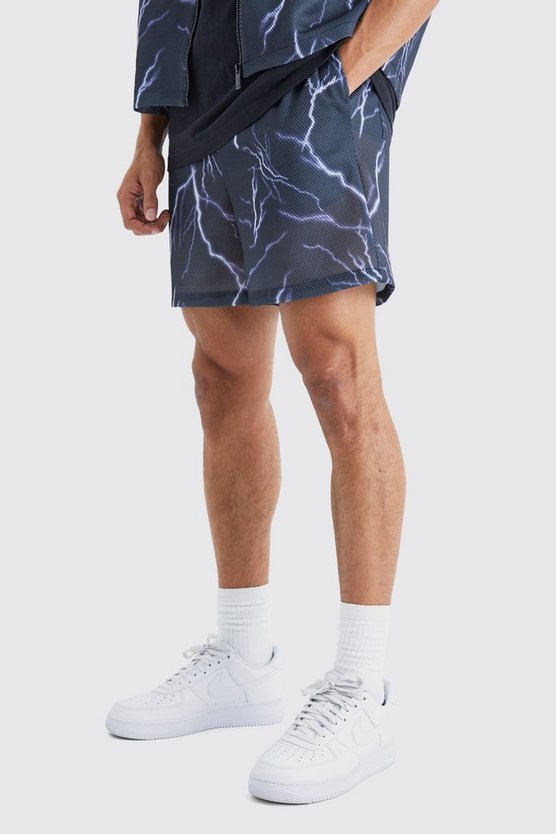 Mesh-Shorts mit elastischem Bund