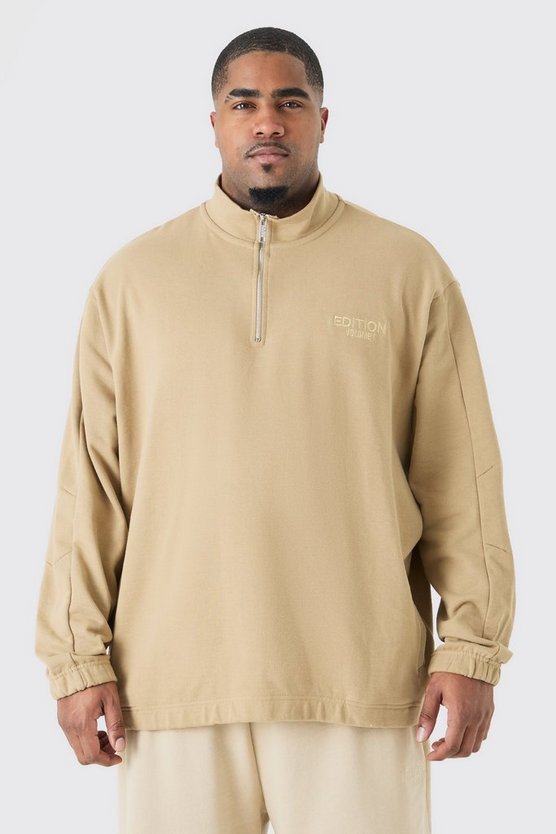 Plus Oversize Sweatshirt mit Trichterkragen