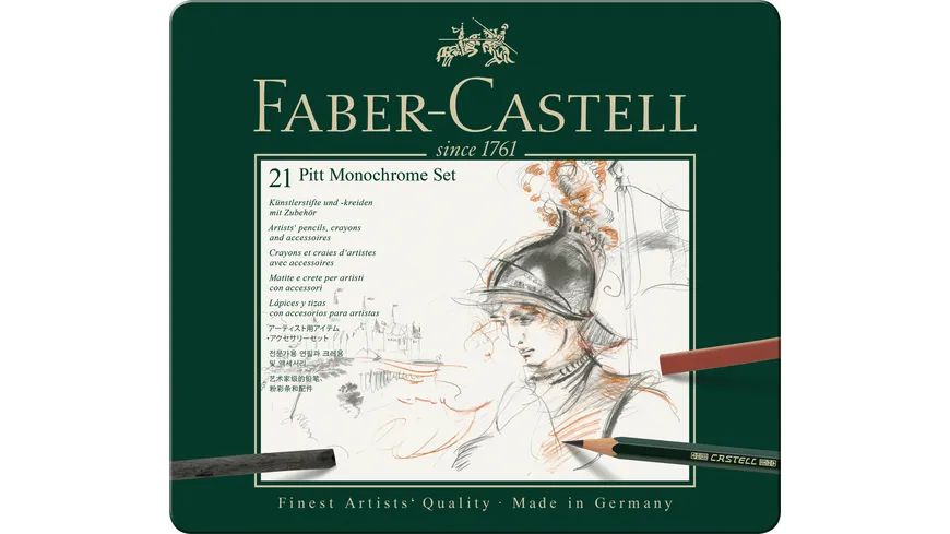 FABER-CASTELL Set Pitt Monochrome medium Metalletui