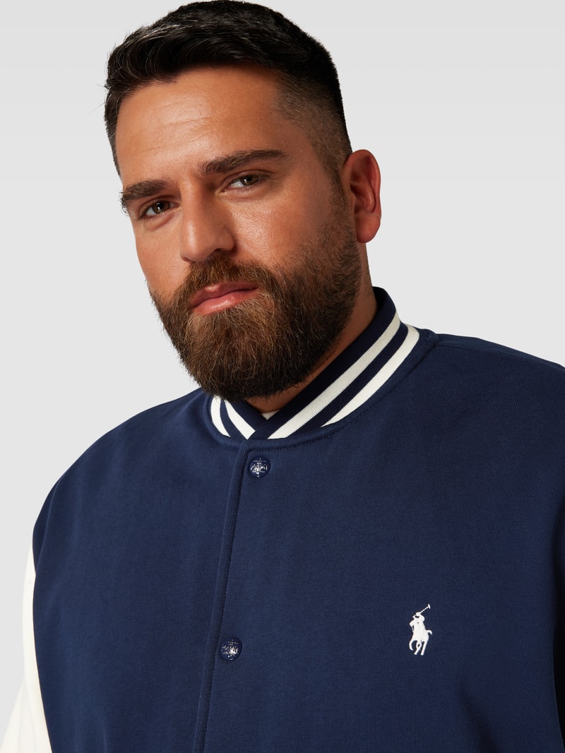 PLUS SIZE College-Jacke mit Label-Stitching in marineblau