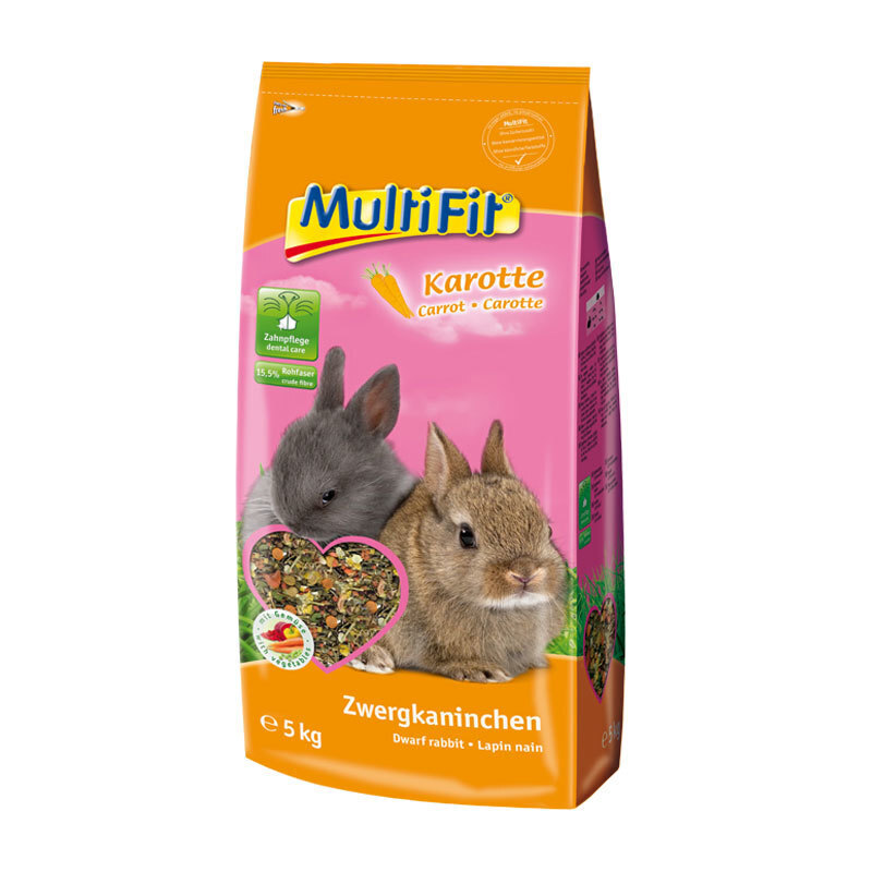 MultiFit Hauptfutter MultiFit für Zwergkaninchen mit Karotte 5 kg