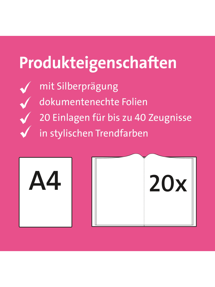 ROTH Zeugnismappe Basic, Magenta in Pink günstig kaufen onesize