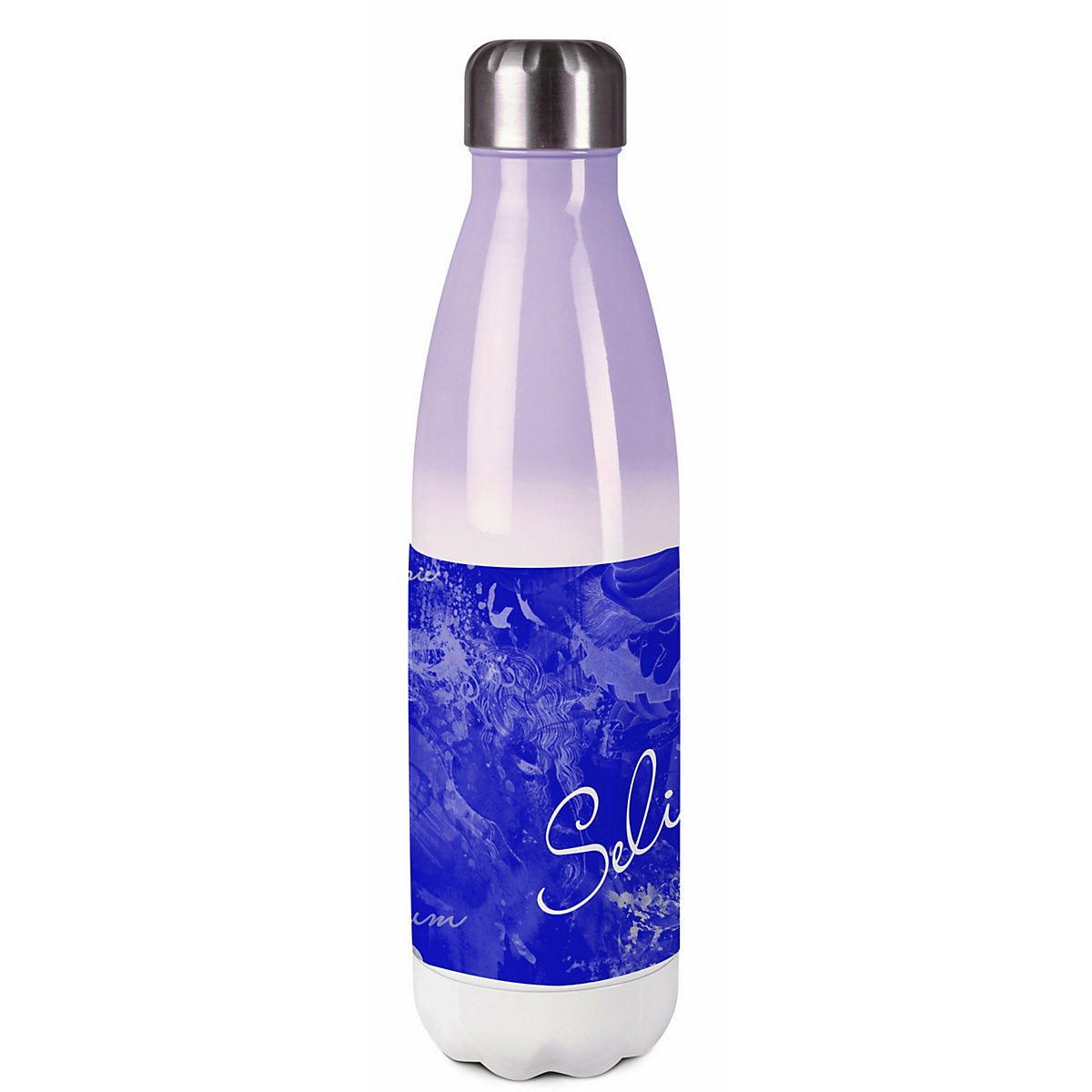 Edelstahl Kinder Thermoflasche / Trinkflasche bunt Traum Farbe blau Spülmaschinenfest, Auslaufsicher, Bruchfest, Doppelwandig, Für Heißgetränke geeignet, Mit Deckel, Isoliert
