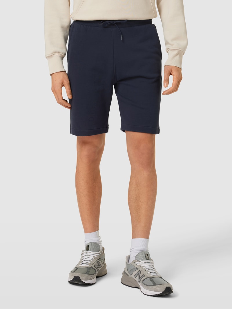 Sweatshorts mit Logo-Stitching in marineblau