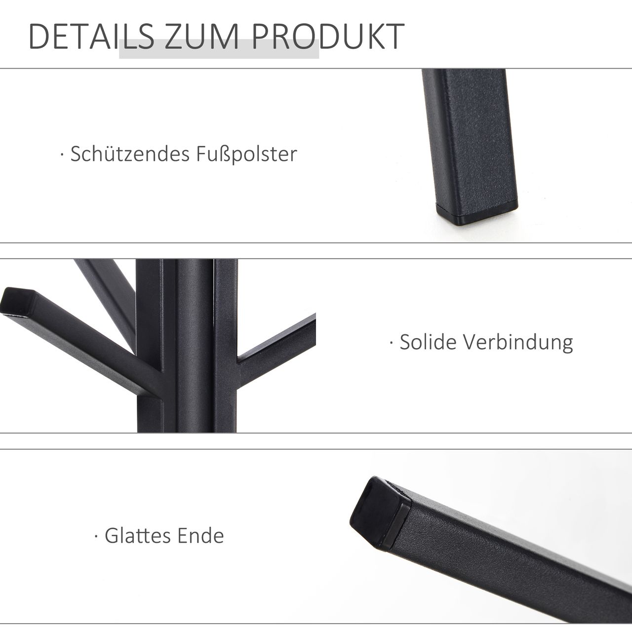 HOMCOM Garderobenständer Standgarderobe Kleiderständer Flurgarderobe Metall