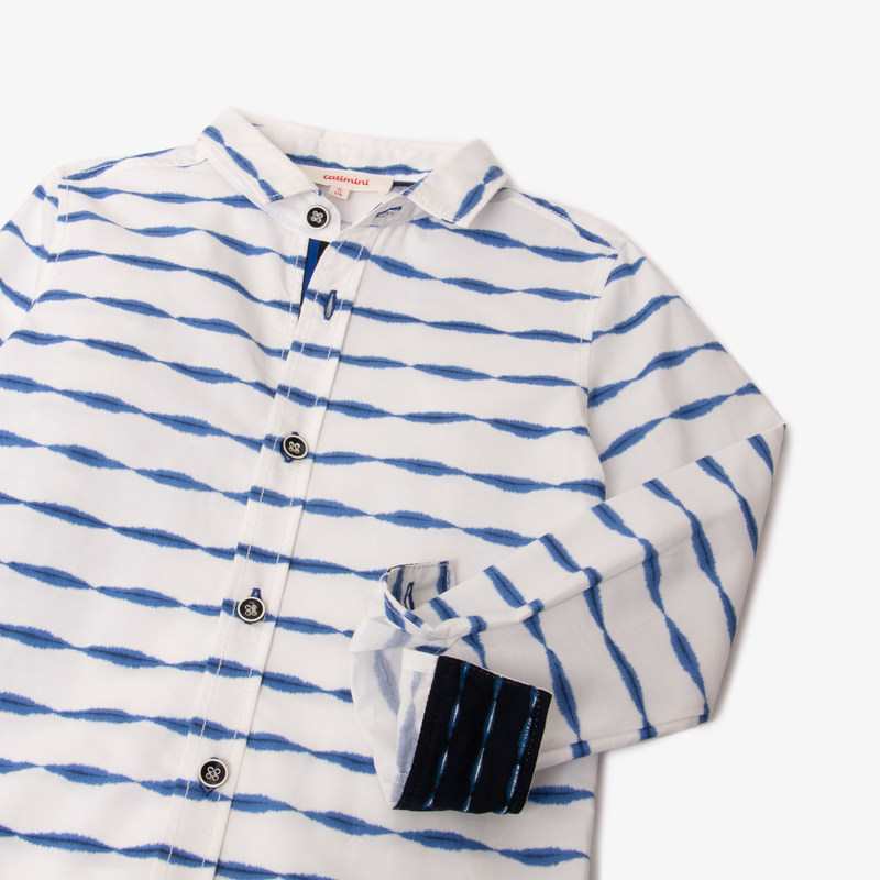 Chemise garçon rayures Shibori Catimini