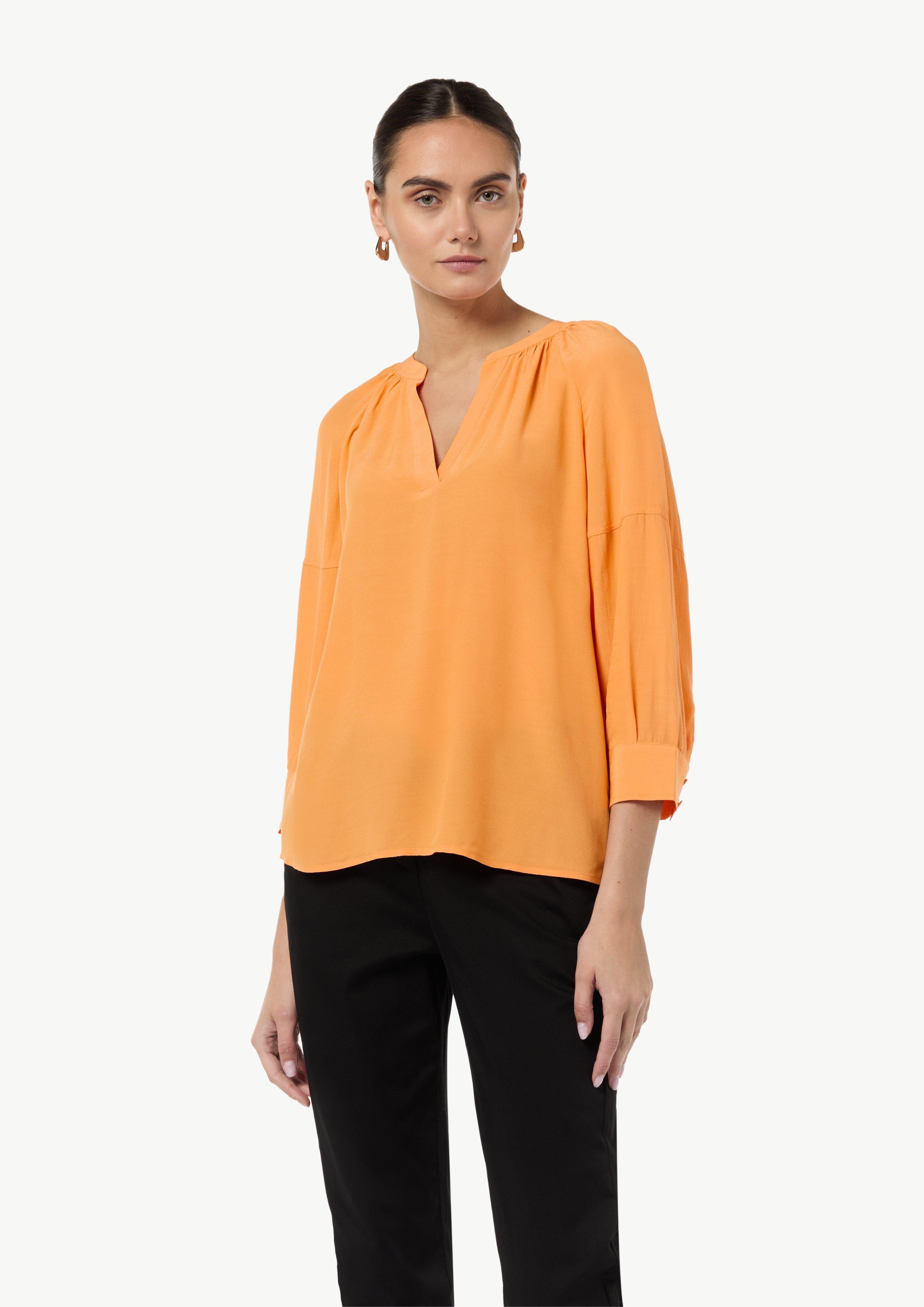 Bluse aus Crêpe - orange