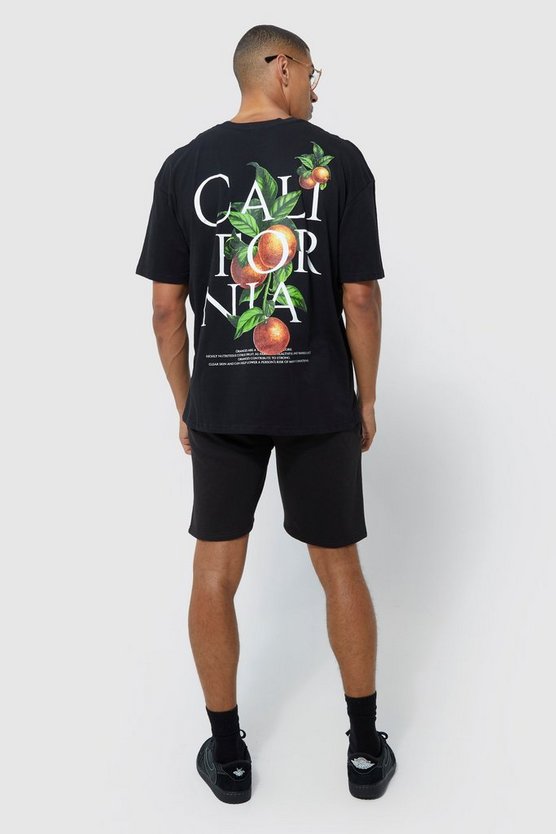 Oversize T-Shirt & Shorts mit California Print
