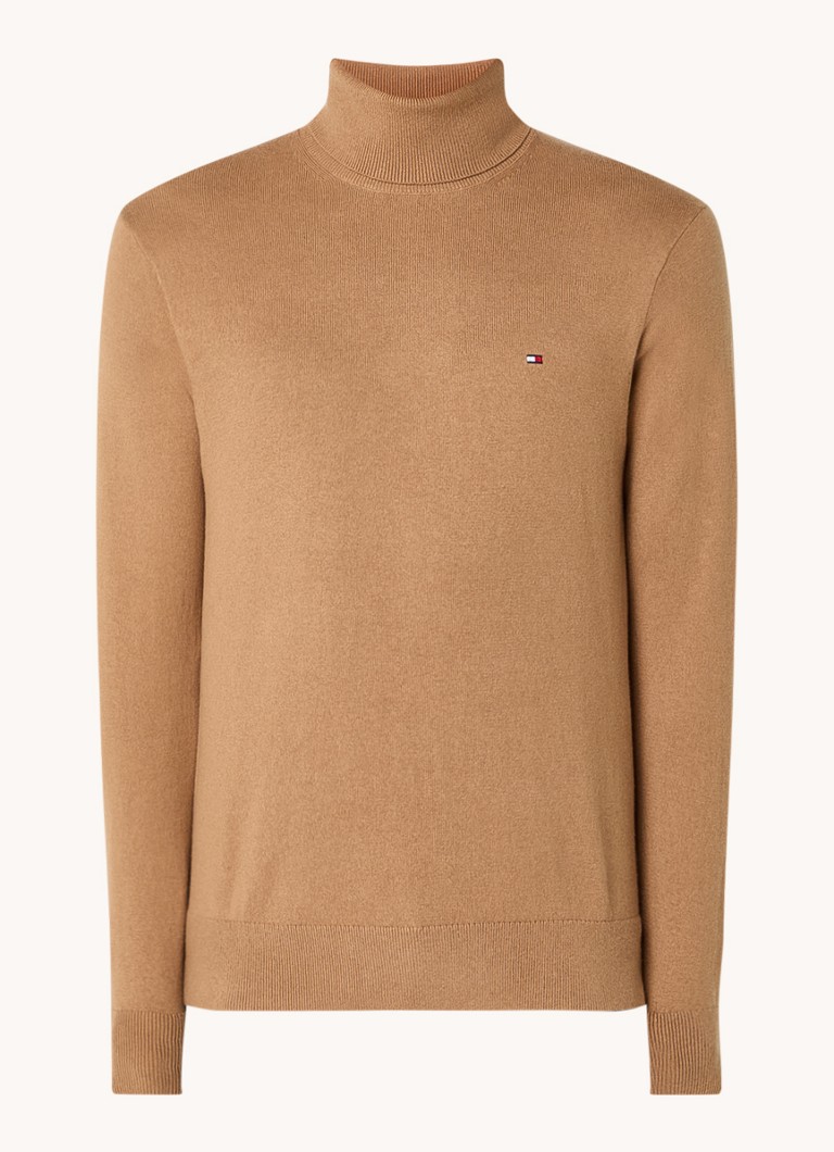Tommy Hilfiger Fine-knit turtleneck in cashmere blend with logo embroidery