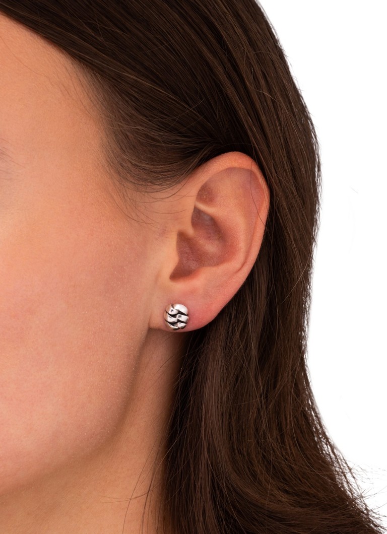 Buddha to Buddha Chain silver stud earrings
