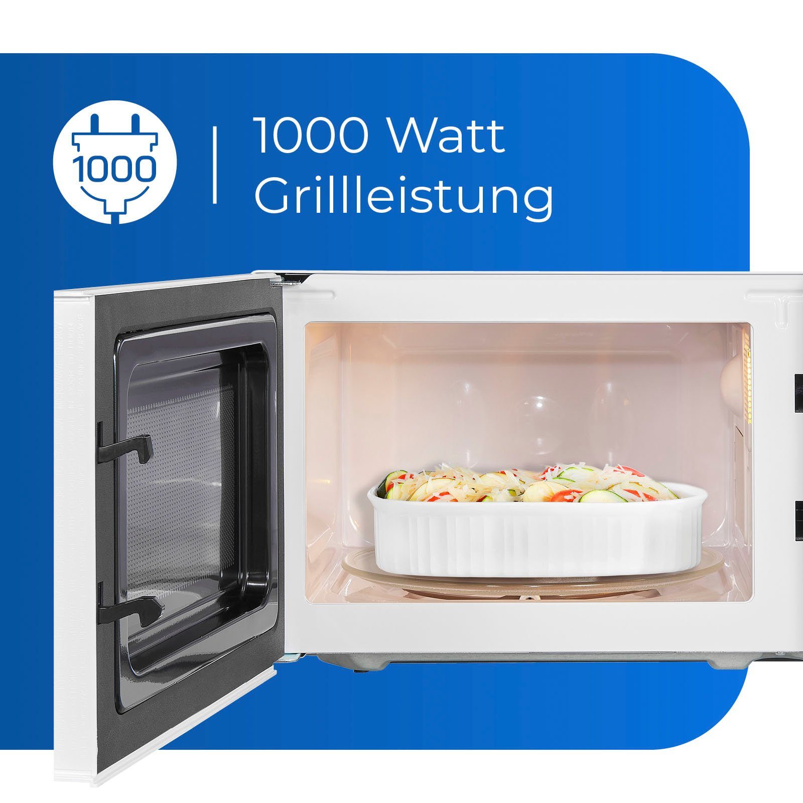 exquisit Mikrowelle MW 900-030G weiss, Grill, Mikrowelle, 20 l