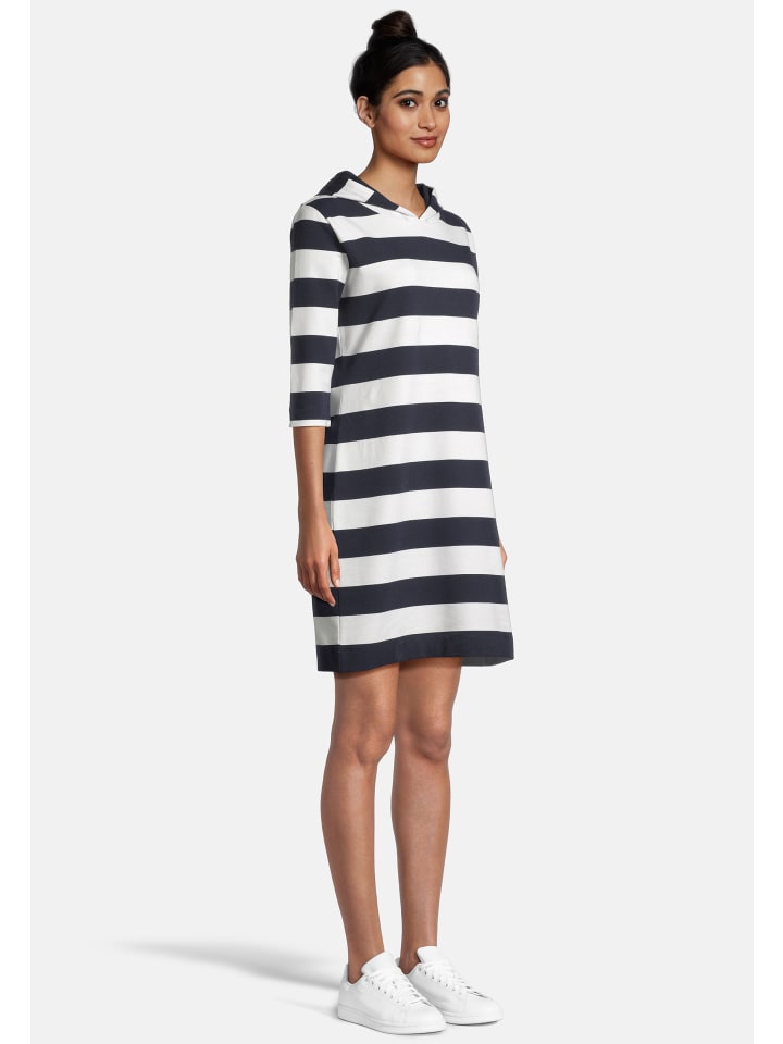 Salzhaut Knielanges Kleid (Midi) LÖÖVSTICK in Navy Offwhite günstig kaufen