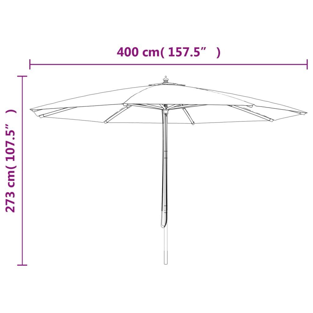vidaXL Balkonsichtschutz Sonnenschirm mit Holzmast Terrakotta 400x273 cm