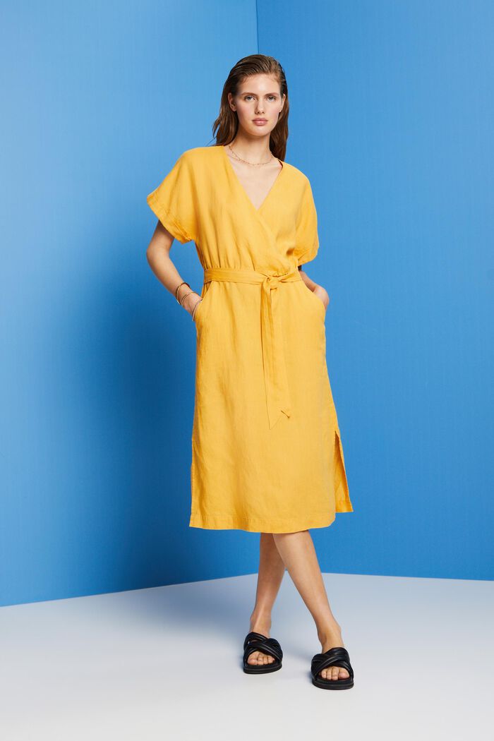Wickelkleid, 100 % Leinen