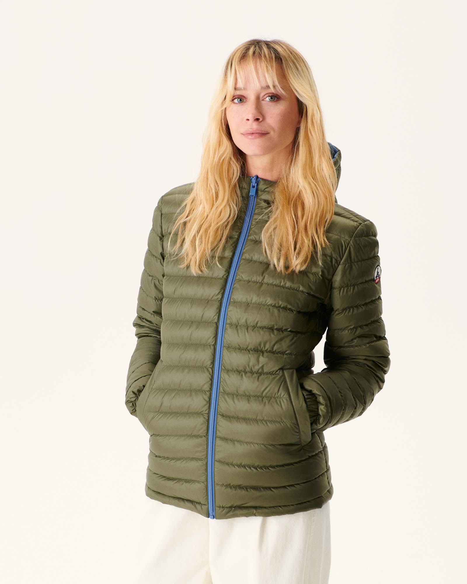 Doudoune réversible à capuche Bleu jeans/Army Vienne