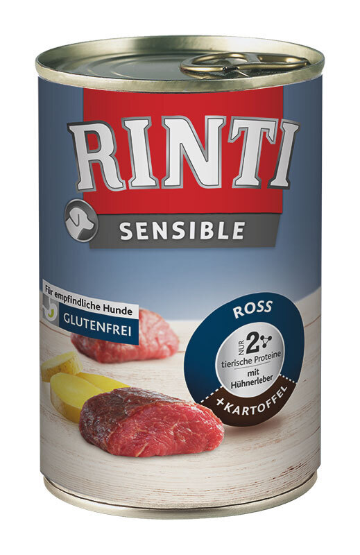 RINTI Hundenassfutter RINTI Sensible Ross & Hühnerleber 6x400 g
