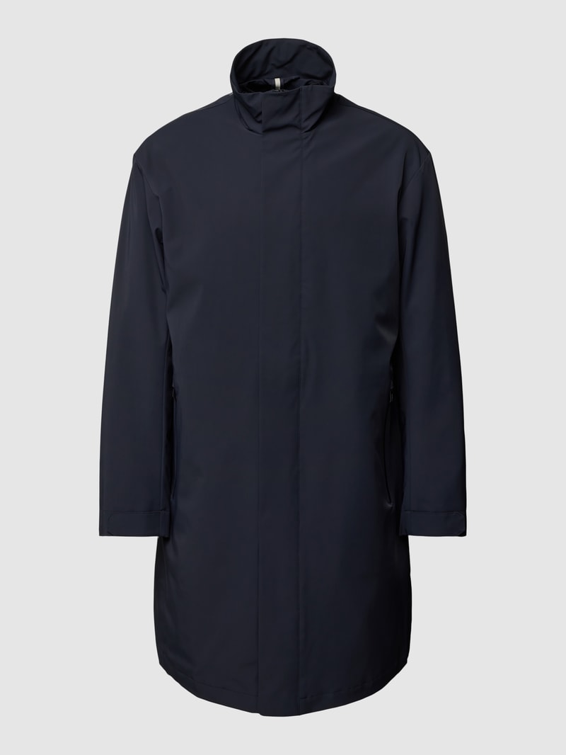 Mantel mit Stehkragen Modell 'Travel Standup Trench' in marineblau