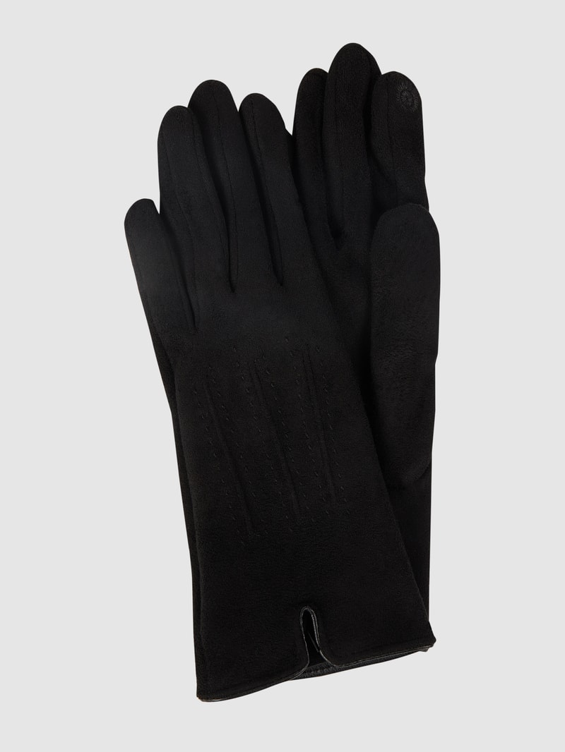 Touchscreen-Handschuhe in Veloursleder-Optik in schwarz