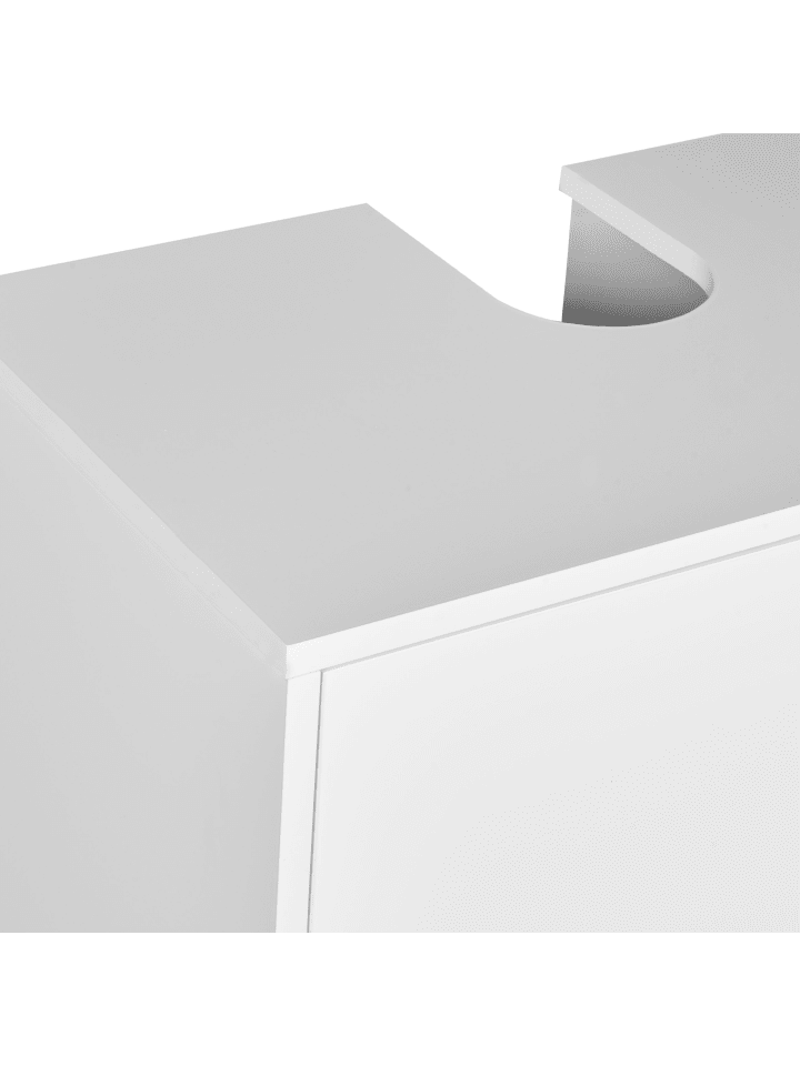 Beliani Badezimmerschrank NUBES in Weiß/Heller Holzfarbton günstig kaufen onesize