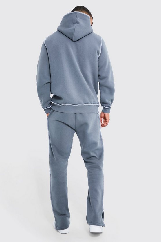 Hoodie mit Kontrast-Naht Detail