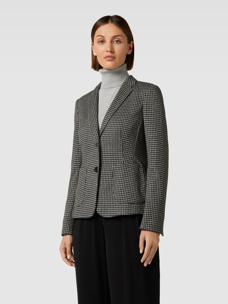 Blazer mit Hahnentrittmuster in schwarz