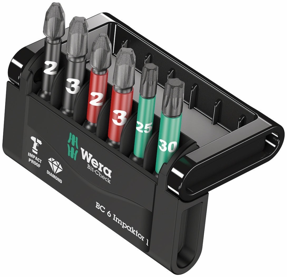 Wera 05057695001 Bit-Check 6 Impaktor 1, conjunto de 6 peças