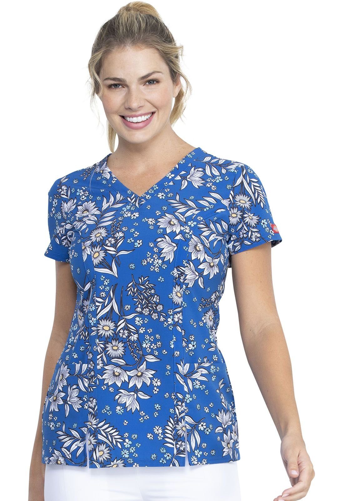 Dickies Funktionsbluse Bunt bedruckter Damen Kasack mit Blumen-Muster 