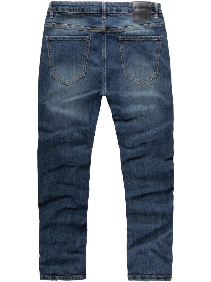 Amaci&Sons Slim Fit Destroyed Jeans FRESNO in Dunkelblau günstig kaufen