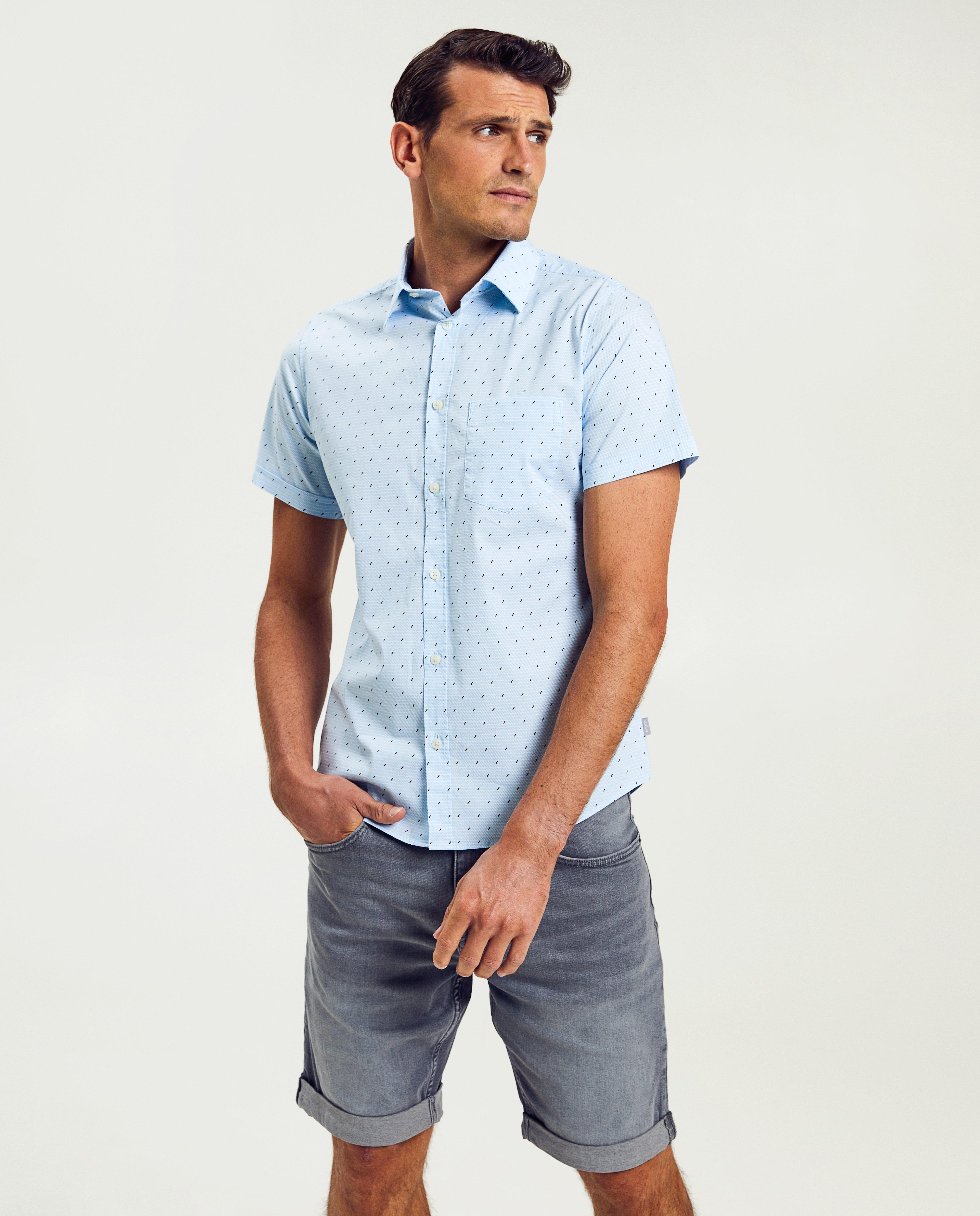 S. Oliver mintás ing, slim fit, világoskék