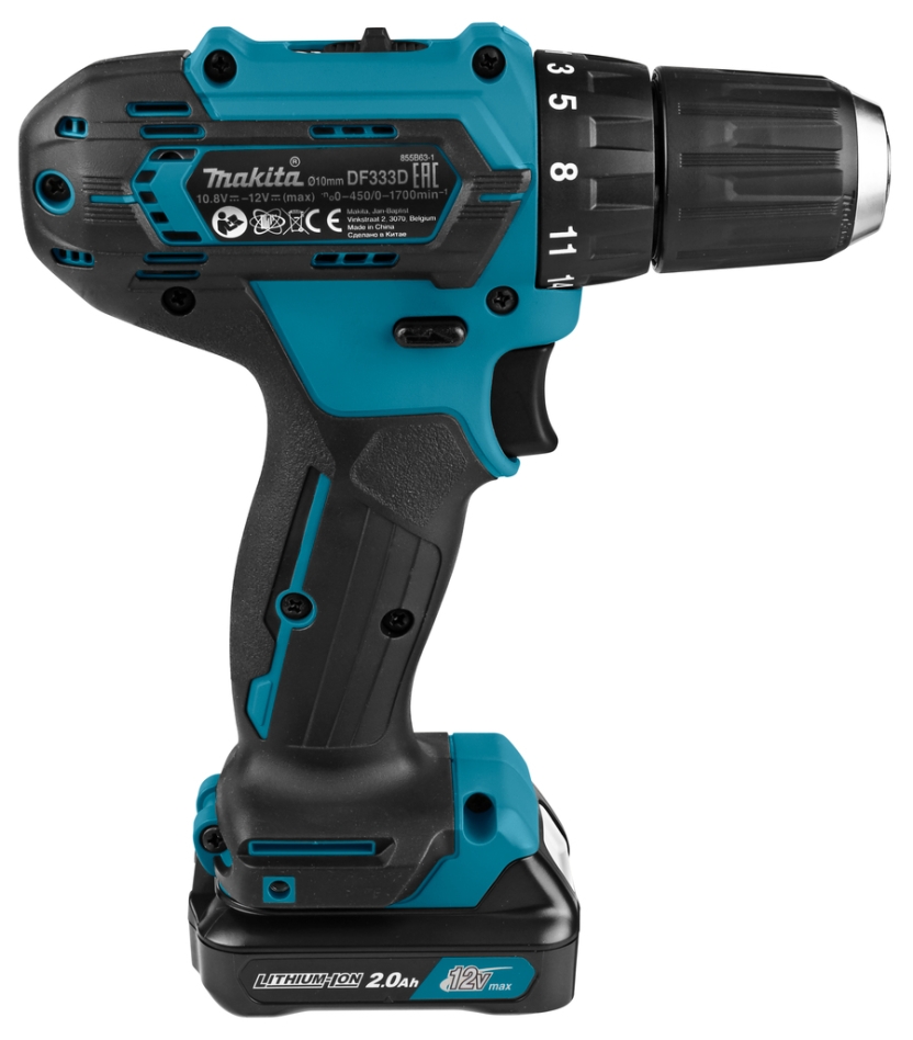 Makita DF333DSAJ Drill/skrutrekker 12 Volt maks 2,0 Ah Li-ion i M-boks