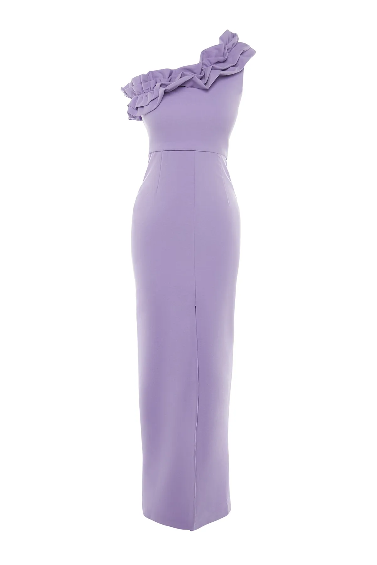 Trendyol Collection  Lila gewebtes langes Abendkleid TPRSS21AE0044