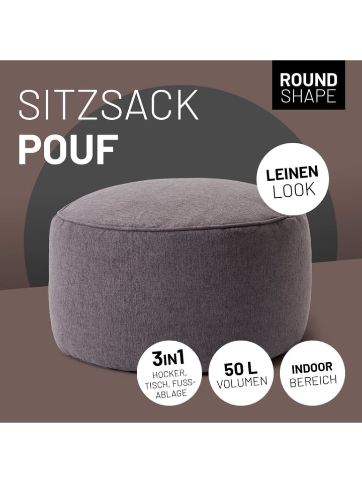 Lumaland Comfort Line Sitzsack-Hocker 25 x 45 cm Bodenkissen Bean Bag Pouf günstig kaufen onesize