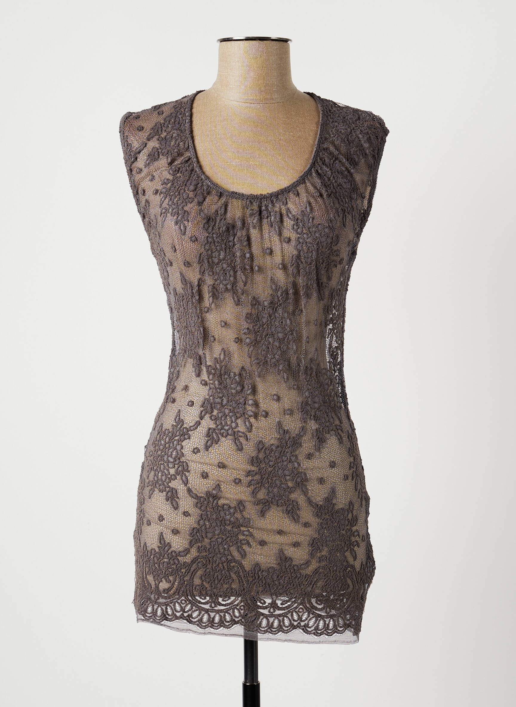 Lauren Vidal Tuniquesansmanche Femme couleur gris