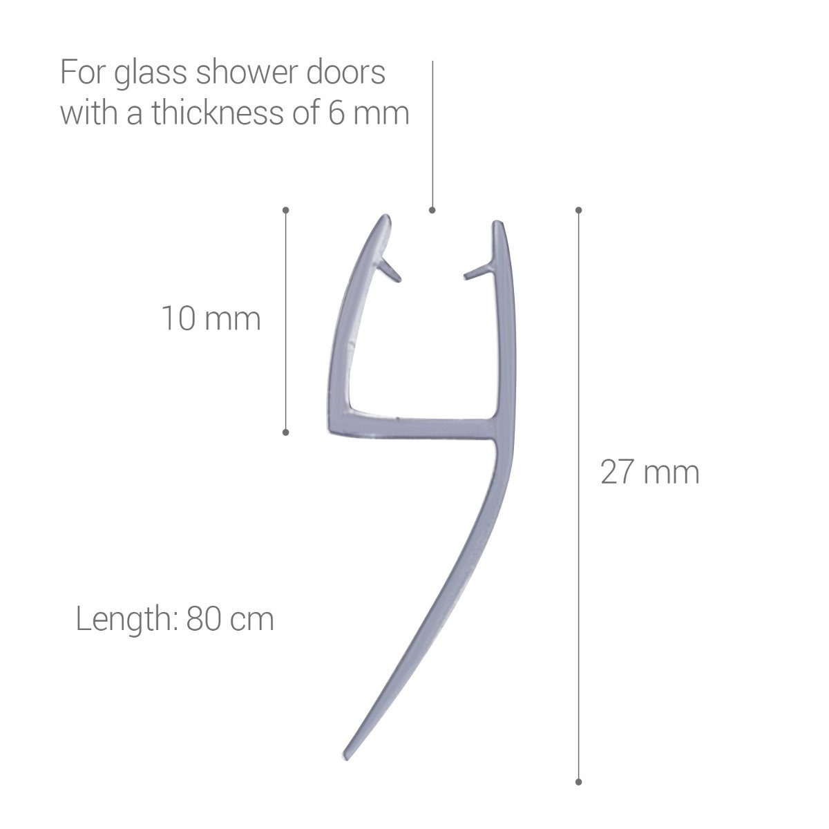Navaris Badewannenaufsatz Schwallschutz Dichtung 180° - 6mm Glasduschtür - Ersatz 80cm