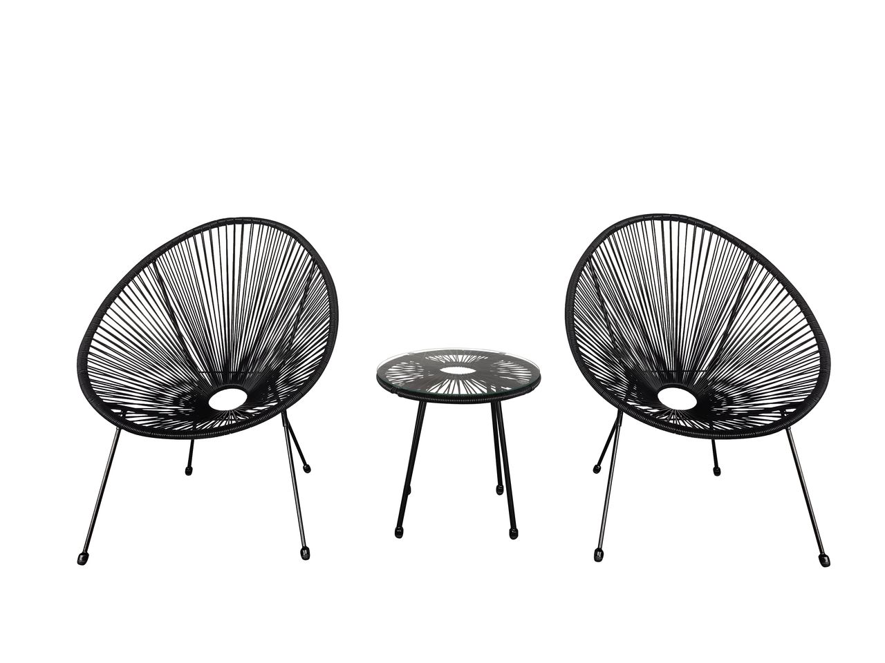 Happy Home Happy Home Bistro-Set 3 tlg. HGE53-SCH schwarz
